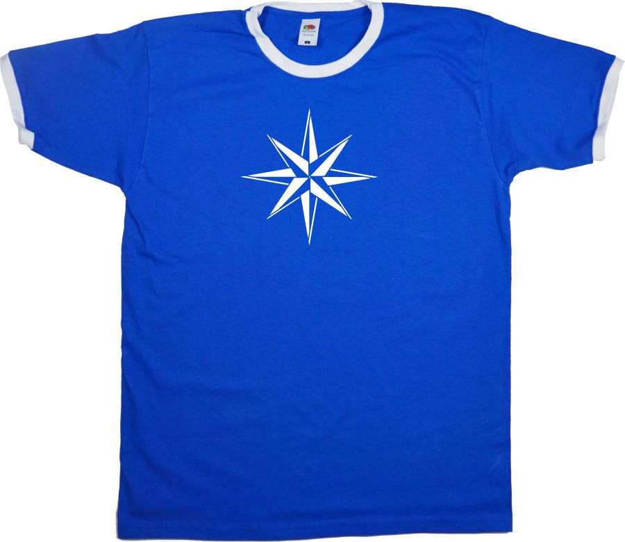 North Star Ringer T-Shirt - Compass, Travel, Various Colours