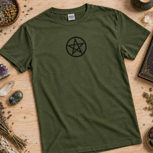 Pentagram T-Shirt: Gothic Pagan, Esoteric Wicca Style, Various Colours S-3XL