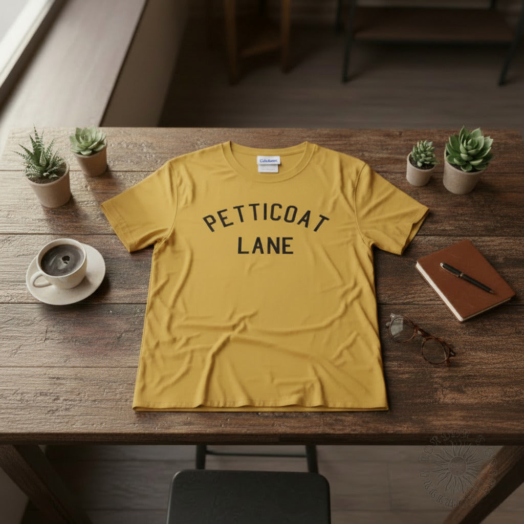 Petticoat Lane T-Shirt - East London Souvenir, Eastend Market, Spitalfields, Various Colours