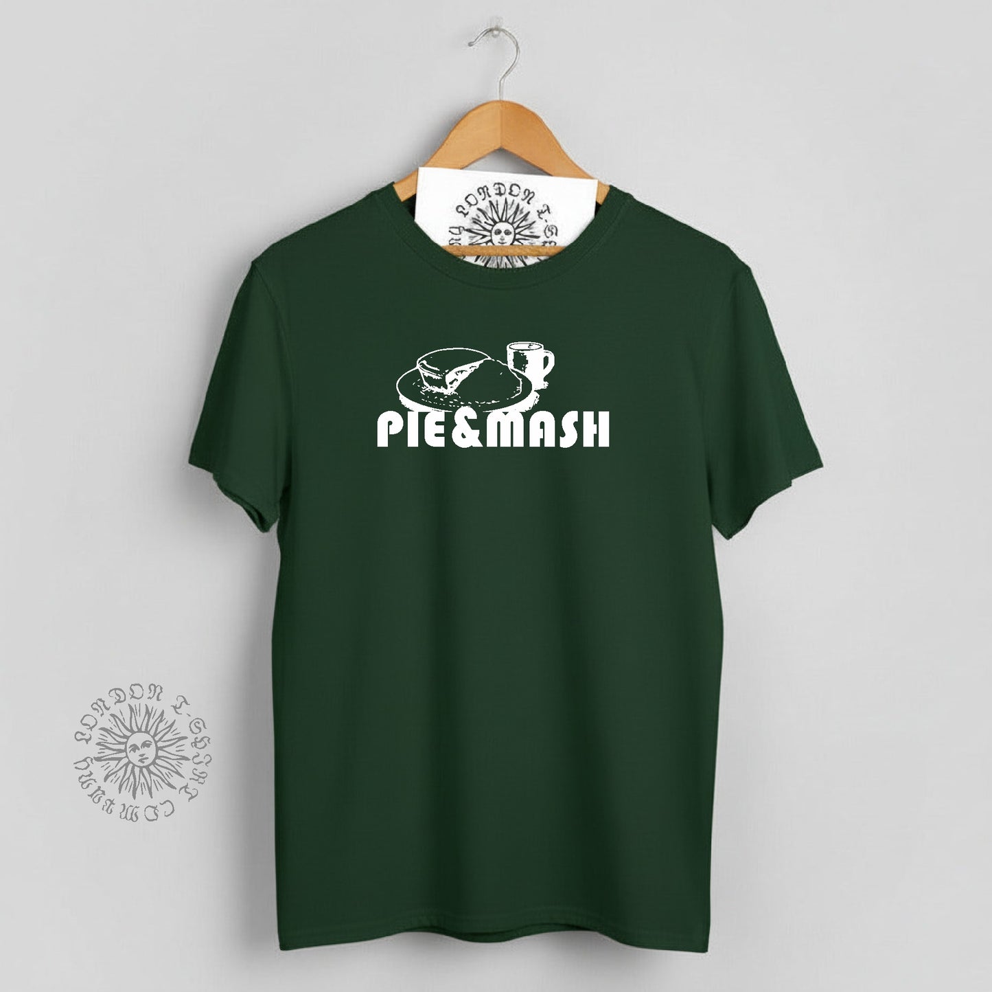 Pie and Mash T-Shirt: London Souvenir, Various Colours