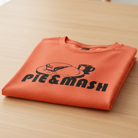 Pie and Mash T-Shirt: London Souvenir, Various Colours
