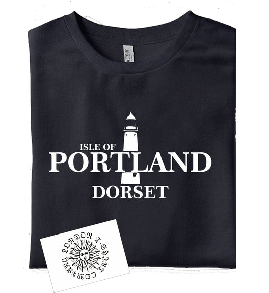 Isle of Portland, Dorset Souvenir T-Shirt - lighthouse, Jurassic Coast, Travel Gift, Various Colours
