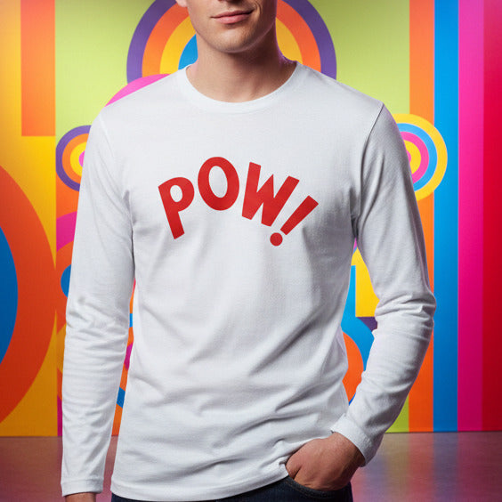 Pow! Long Sleeve TShirt: 60's Mod Top, Various Colours