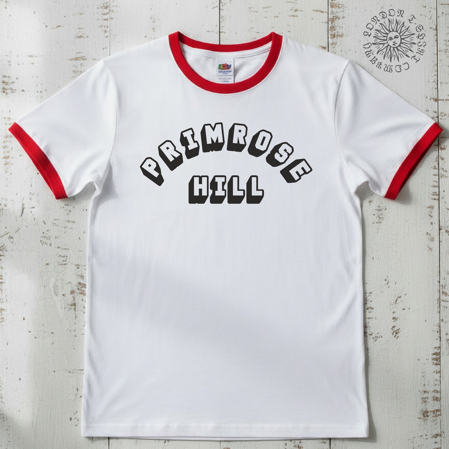 Primrose Hill Ringer T-Shirt: London Souvenir,  Various Colours, S-3XL