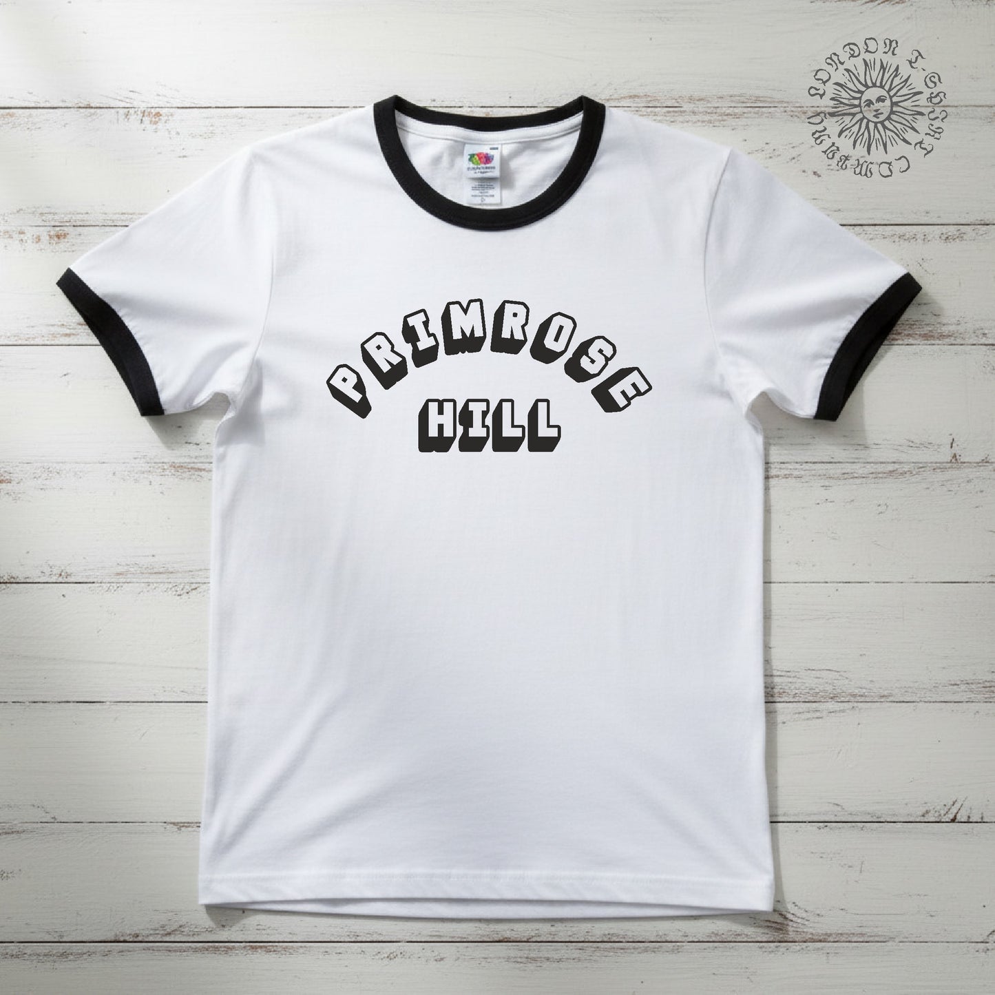 Primrose Hill Ringer T-Shirt: London Souvenir,  Various Colours, S-3XL