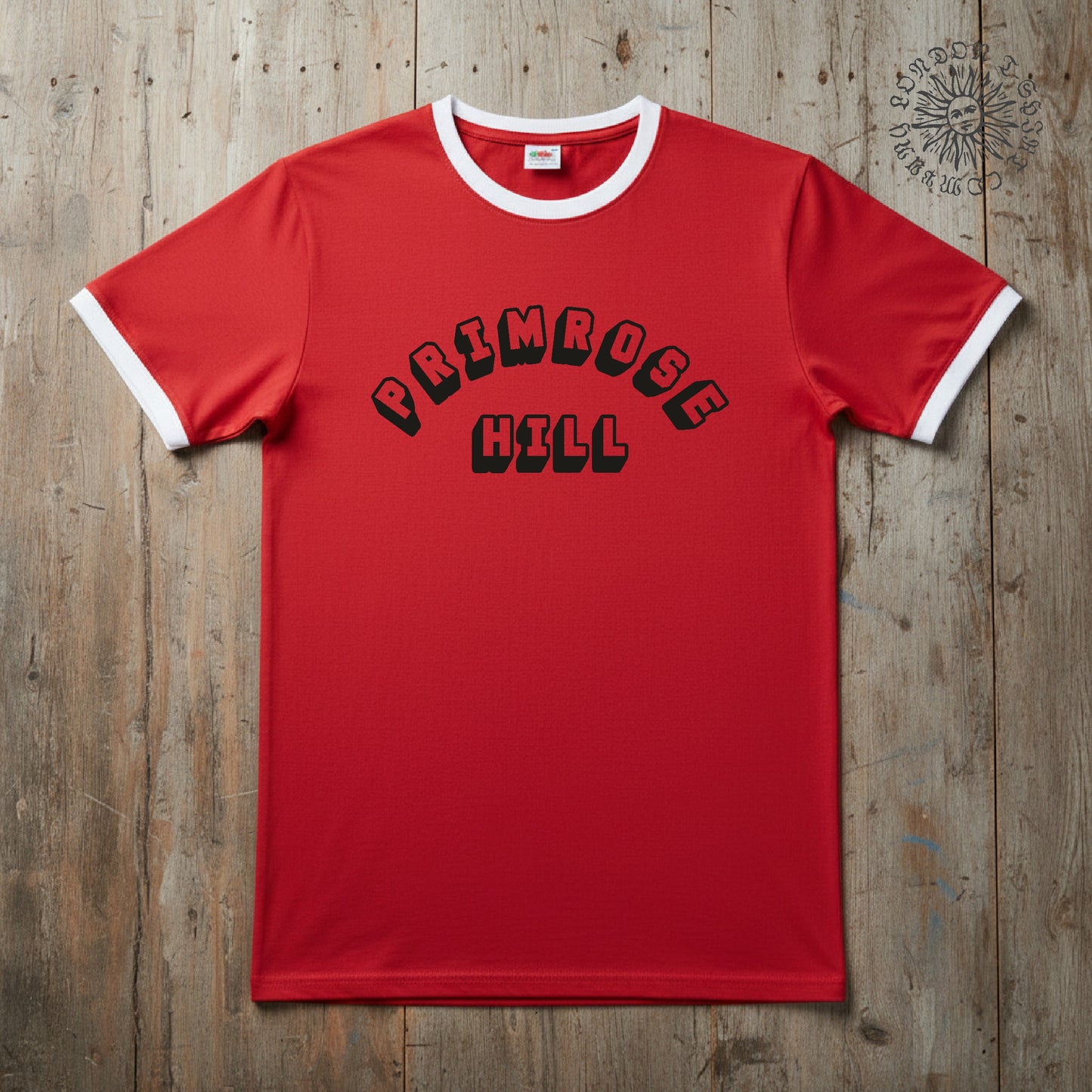 Primrose Hill Ringer T-Shirt: London Souvenir,  Various Colours, S-3XL