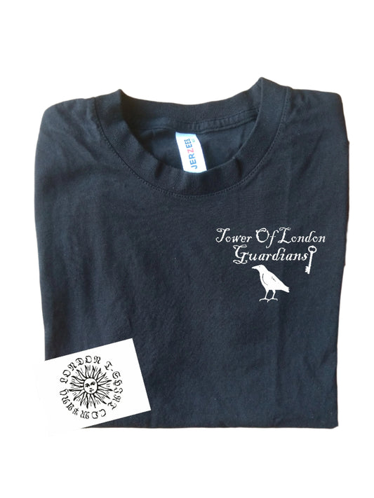 Tower Of London Raven T-Shirt - Organic Cotton, Pocket Logo Print, London Folklore Souvenir