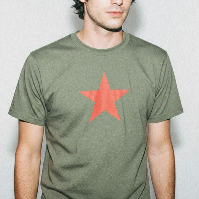 Red Star Organic Cotton T-Shirt - Retro Punk Top, Protest Tee, Various Colours