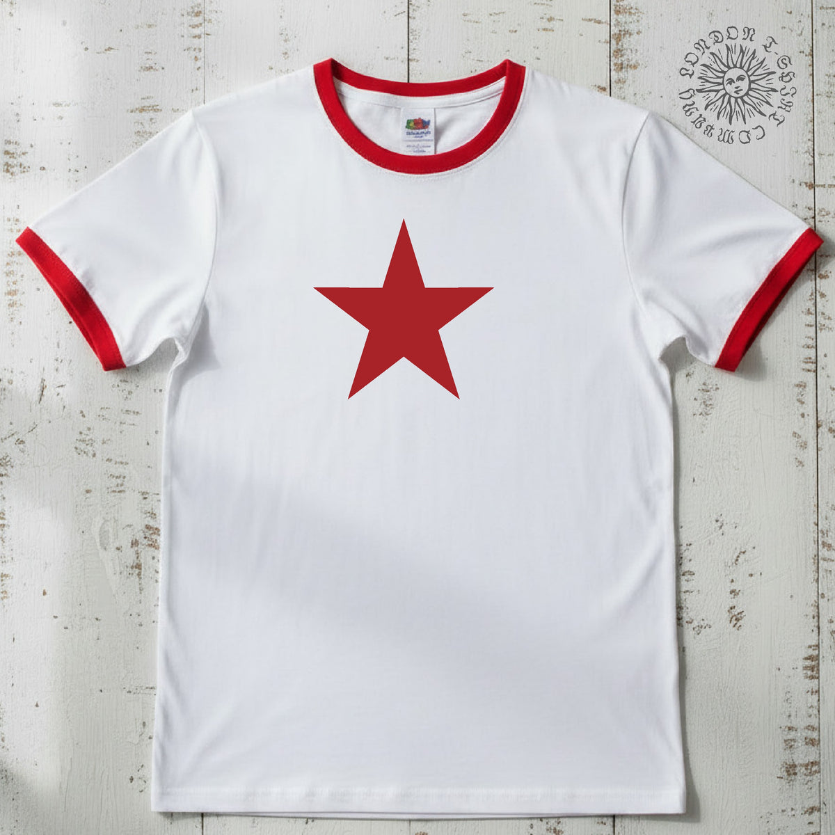 Red Star Ringer T-Shirt - Retro Sub Culture, Protest, Various Colours
