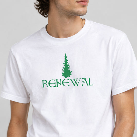 Christmas Tree T-Shirt - "Renewel" Folk Festive Gift, Various Colours