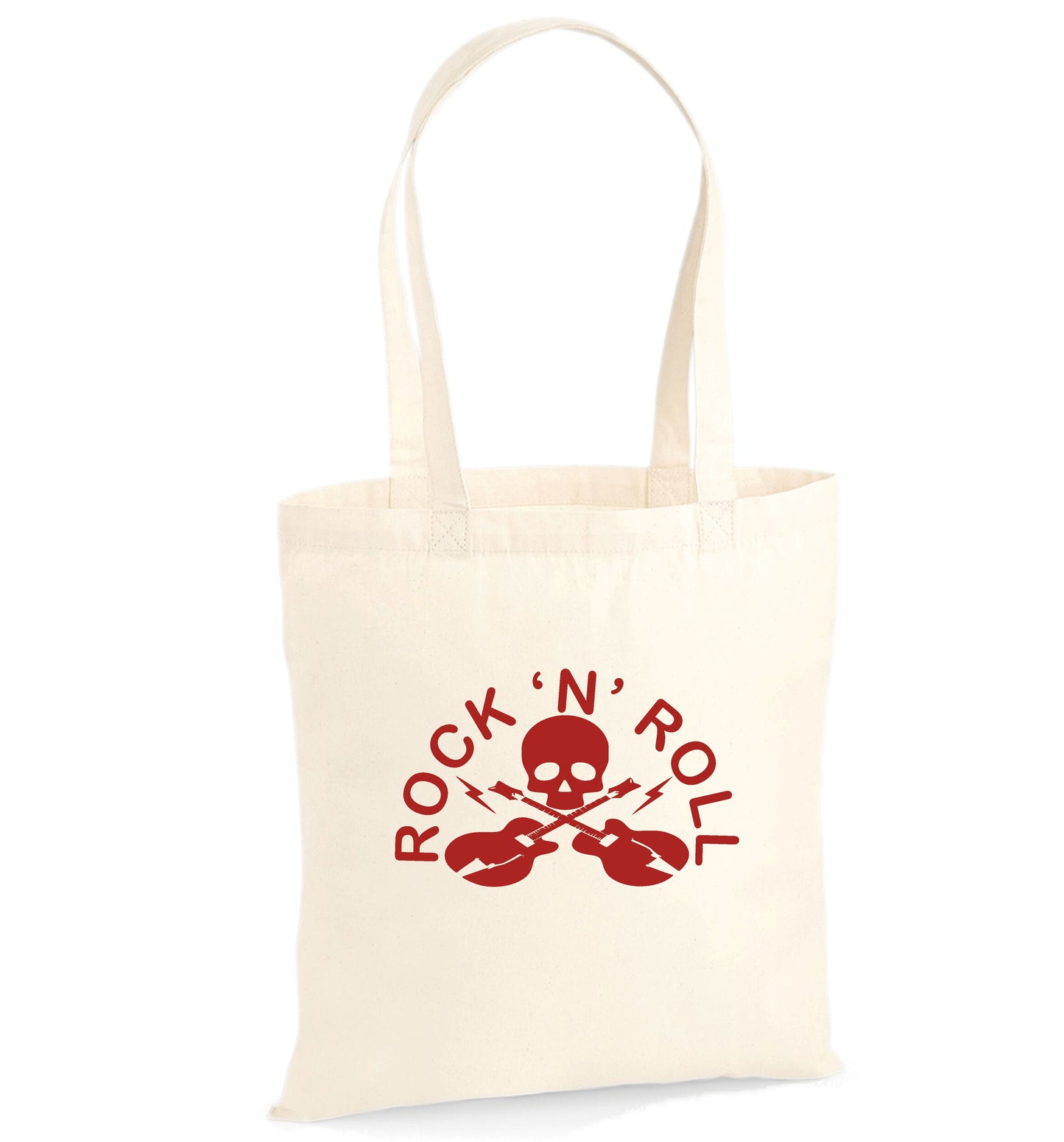 Rock N Roll Organic Cotton Tote Bag - Sub Culture Retro Skull bag