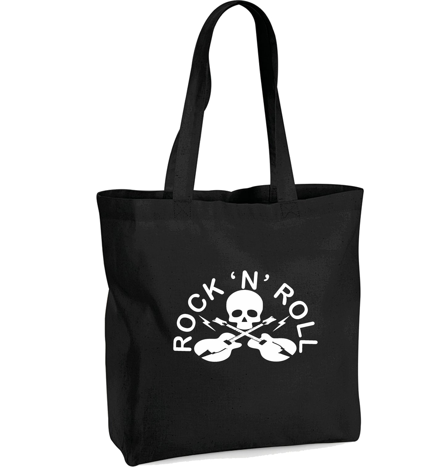 Rock N Roll Organic Cotton Tote Bag - Sub Culture Retro Skull bag