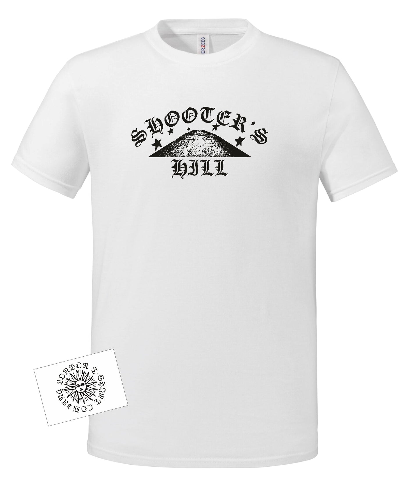 Shooter's Hill T-Shirt - Organic Cotton, South East London Souvenir, Various Colours