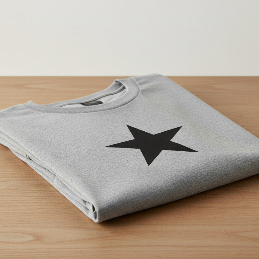 Star Grey T-Shirt - Retro Punk Style, Protest Top, S-XXL