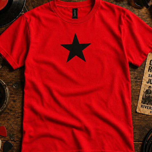 Star Print Red T-Shirt - Retro Punk Style, Protest Top, S-XXL