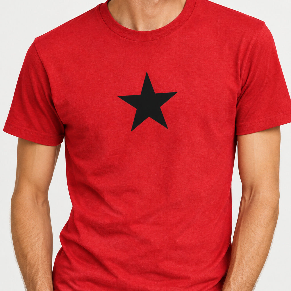 Star Print Red T-Shirt - Retro Punk Style, Protest Top, S-XXL