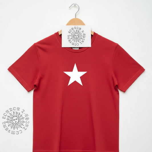 Star Print Red T-Shirt - Retro Punk, Sub Culture, Protest, S-XXL