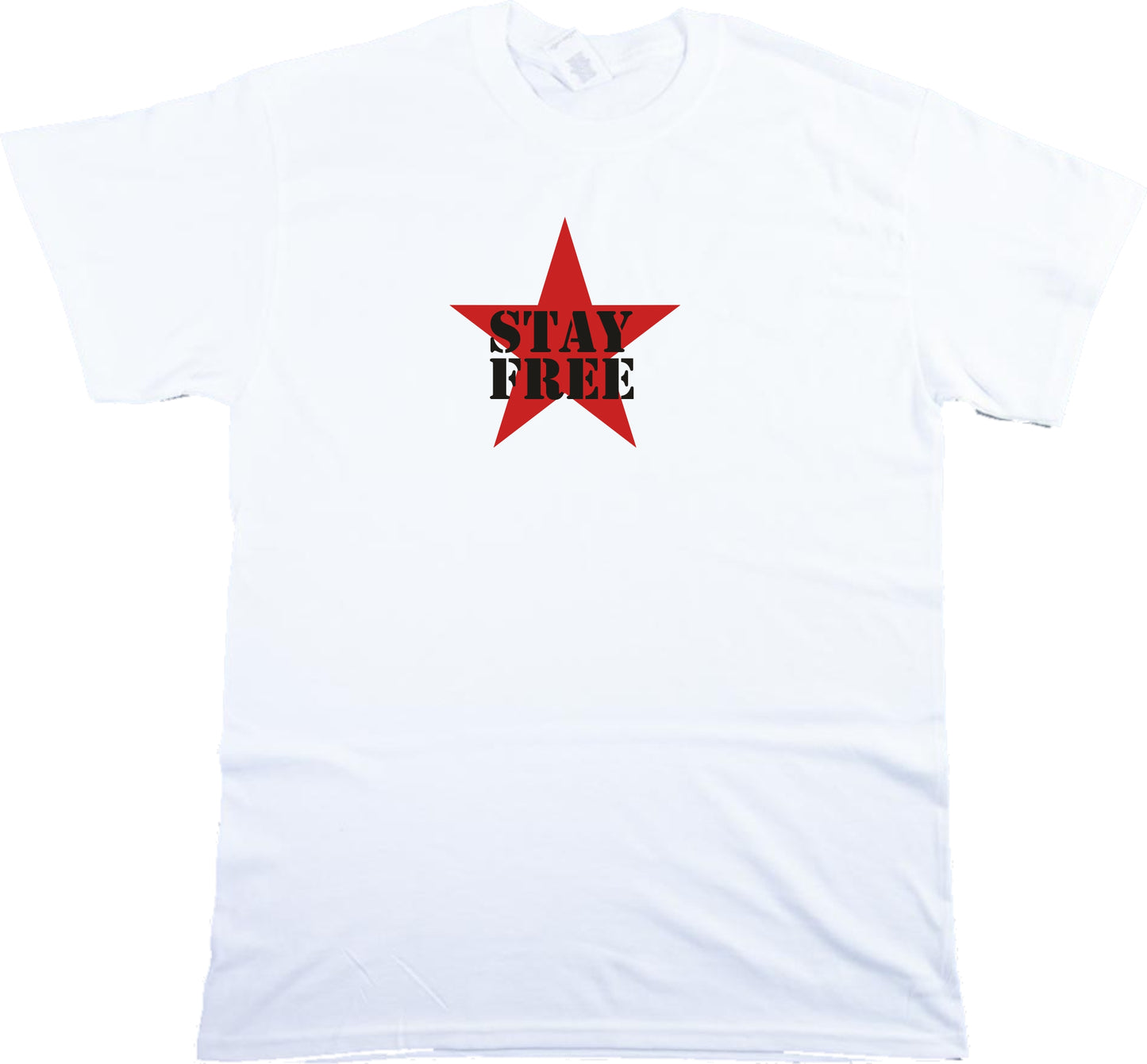 Stay Free Star T-Shirt - Retro Punk Rock, Protest, Various Colours