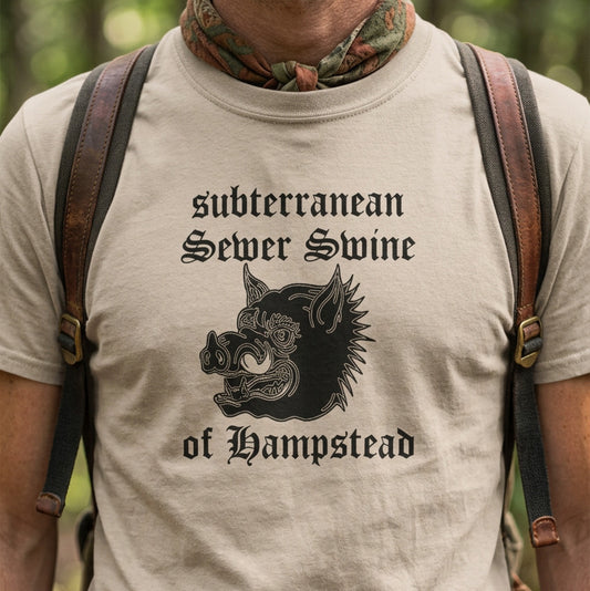 The Subterranean Sewer Swine of Hampstead T-Shirt: London Folklore, Various Colours S-3XL