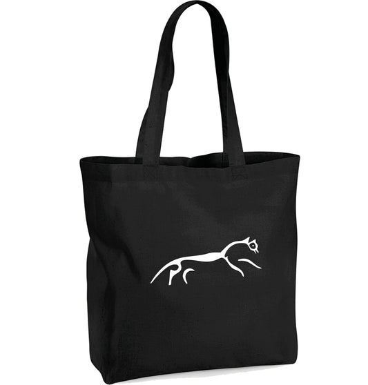 Uffington White Horse Souvenir Organic Cotton Tote Bag - Prehistoric Hill Figure