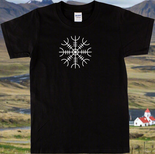 Icelandic Symbol T-shirt - Viking magical staves, Aegishjalmur, Various Colours