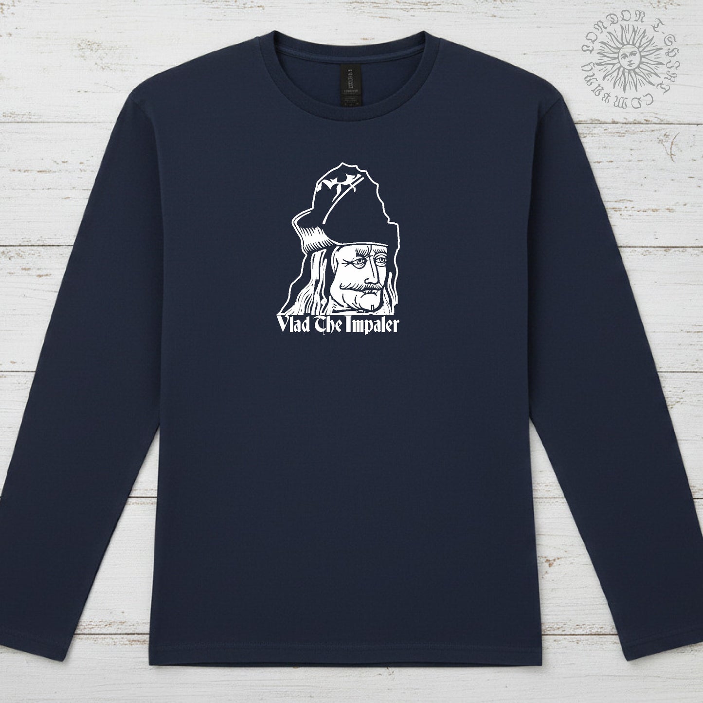 Vlad The Impaler Long Sleeve T-Shirt - Dracula, Retro Gothic Horror, Vampire, Various Colours
