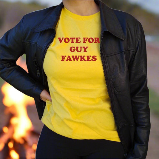 Vote Guy Fawkes T-Shirt - Napoleon Dynamite College Style, Political Protest, Various Colours