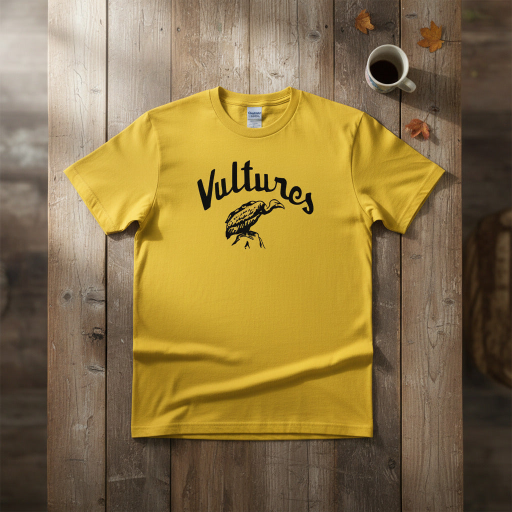 Vultures T-Shirt - As Worn By Blondie, Punk, Size Medium, Men's Size Yellow.