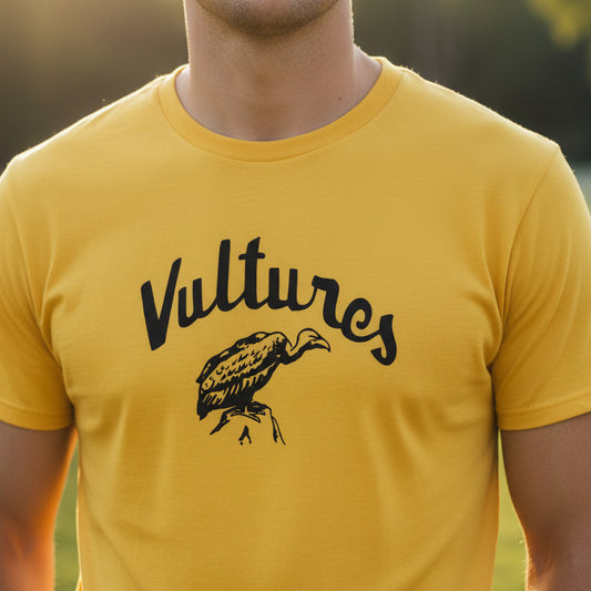 Vultures T-Shirt - As Worn By Blondie, Punk, Size Medium, Men's Size Yellow.