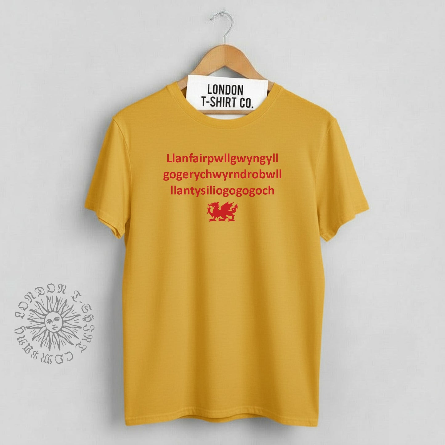 Llanfairpwllgwyngyllgogerychwyrndrobwllllantysiliogogogoch T-Shirt - Wales Souvenir, Welsh Town With Longest Name, Various Colours