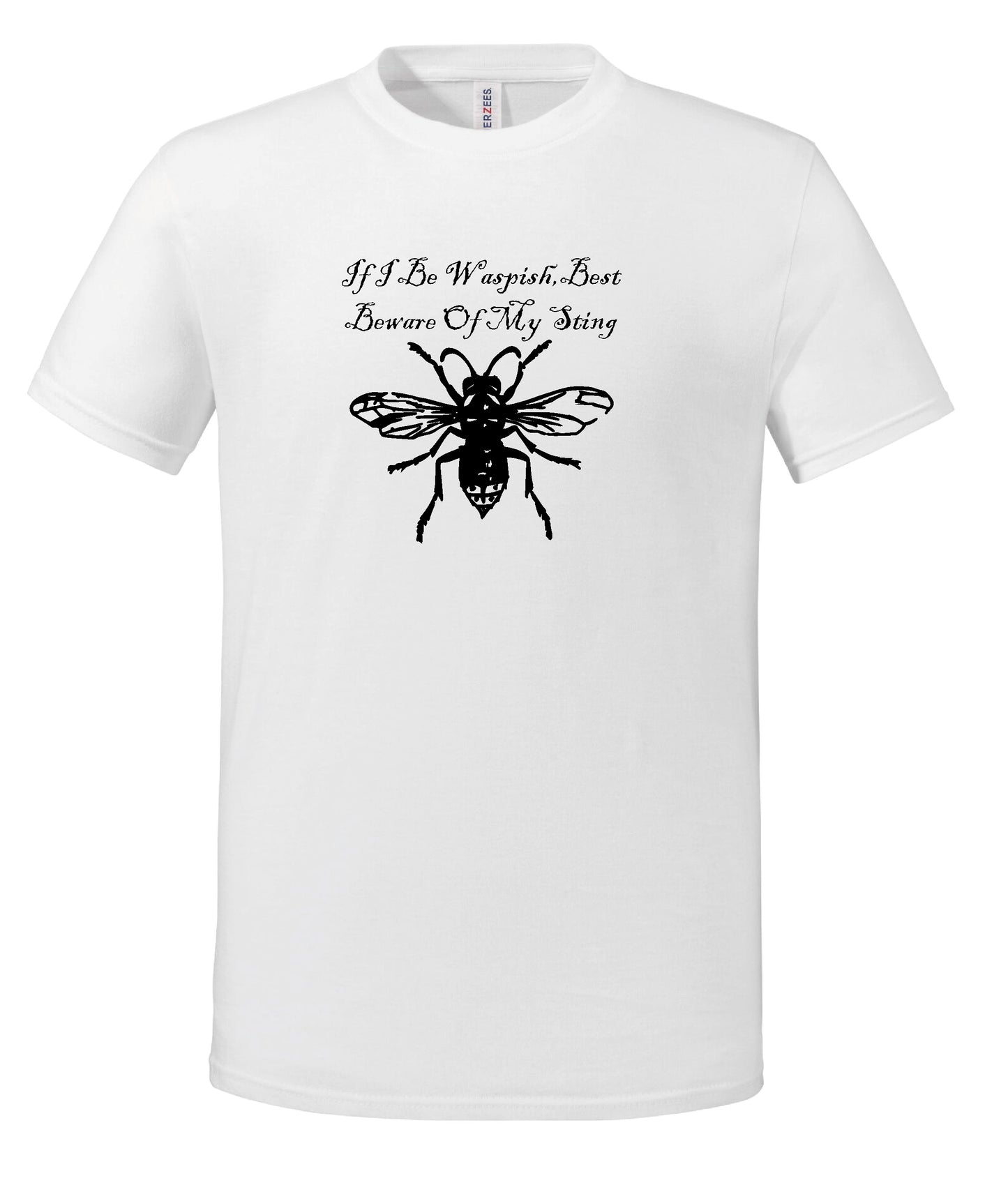 Shakespeare 'Wasp' Organic Cotton T-Shirt - The Taming of the Shrew, Waspish Quote, Various Colours