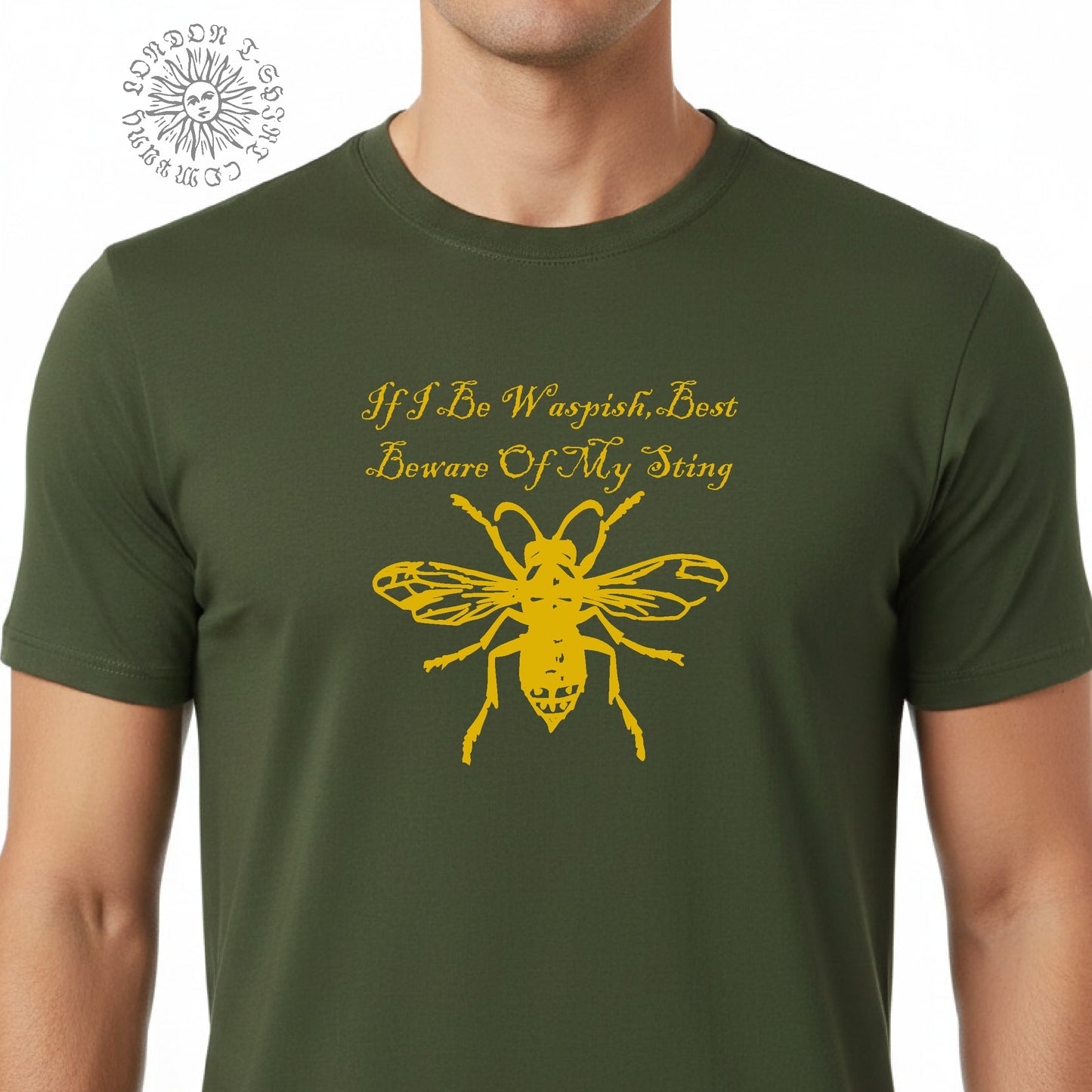 Shakespeare 'Wasp' Organic Cotton T-Shirt - The Taming of the Shrew, Waspish Quote, Various Colours