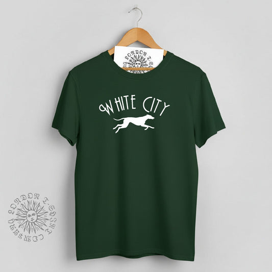 White City T-Shirt - West London souvenir inspired by the old White City greyhound track, Various Colours