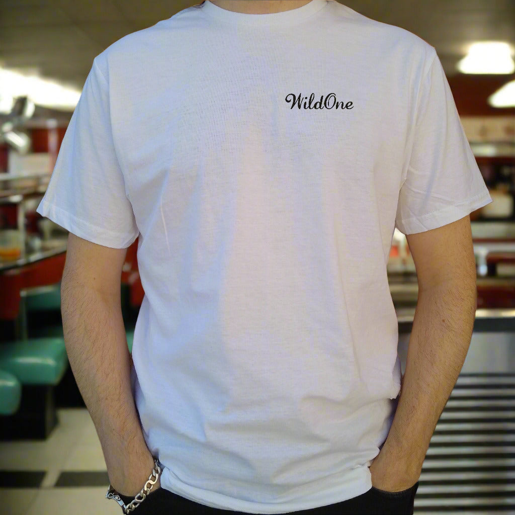 'Wild One' Pocket Logo T-Shirt - 1950s Rock And Roll Style, S-XXL