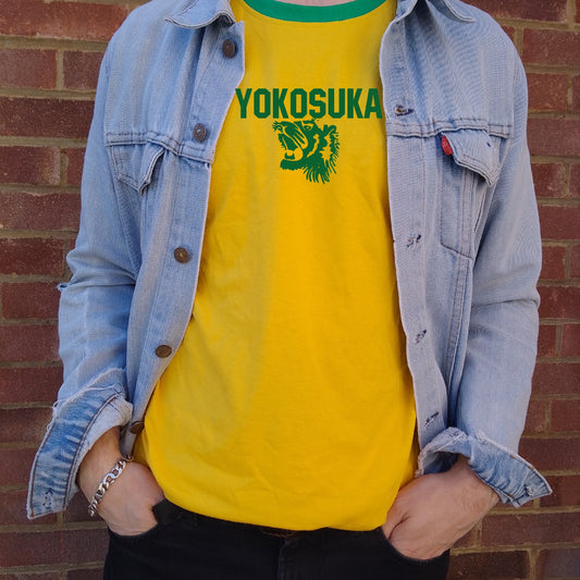 Yokosuka Ringer T-Shirt - Retro Japanese Souvenir Top, Tiger, Various Colours