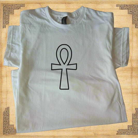 Ankh Outline Cross T-Shirt - Ancient Egyptian Symbol, Various Colours