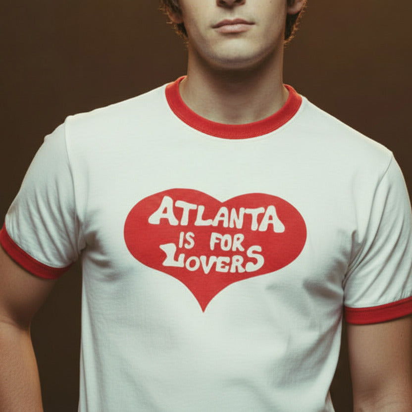 Atlanta Is For Lovers Ringer T-Shirt - Retro 70's Style, Counter Culture, Various Colours