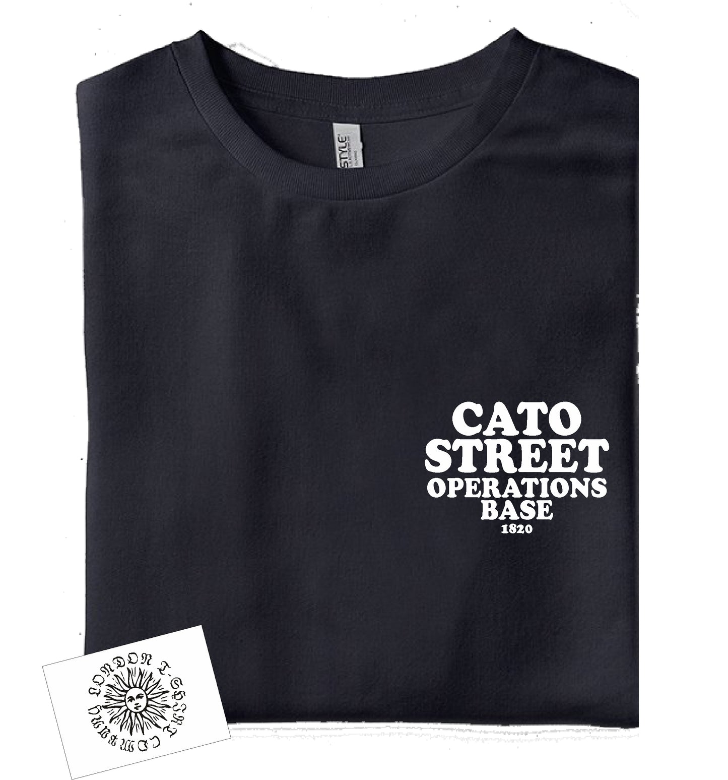 Cato Street T-Shirt: Political Protest Top, Cato St Conspiracy, Pocket Logo Print, Various Colours