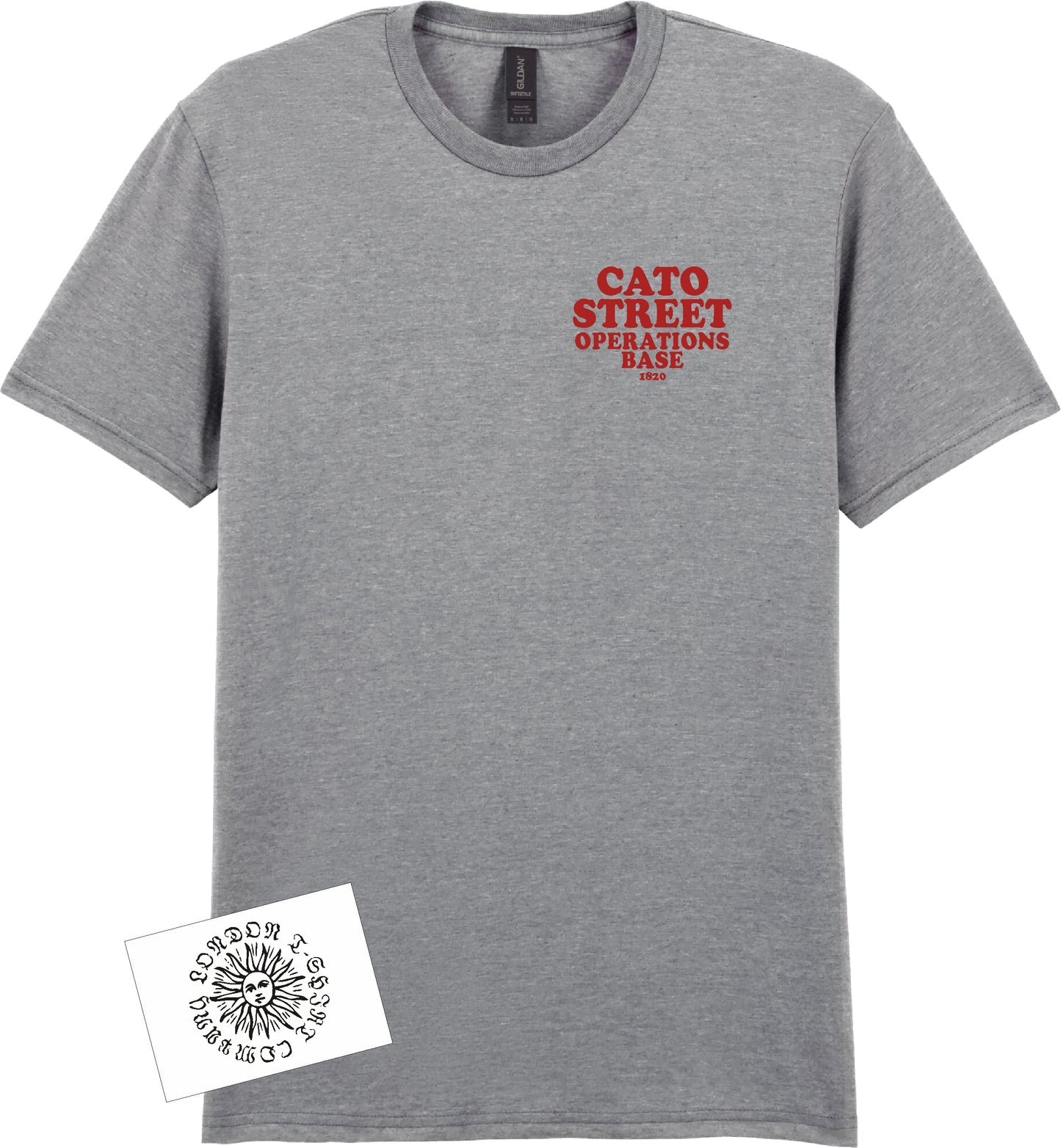 Cato Street T-Shirt: Political Protest Top, Cato St Conspiracy, Pocket Logo Print, Various Colours