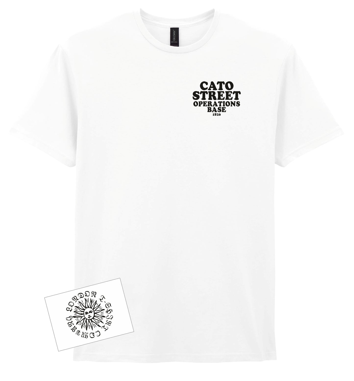Cato Street T-Shirt: Political Protest Top, Cato St Conspiracy, Pocket Logo Print, Various Colours