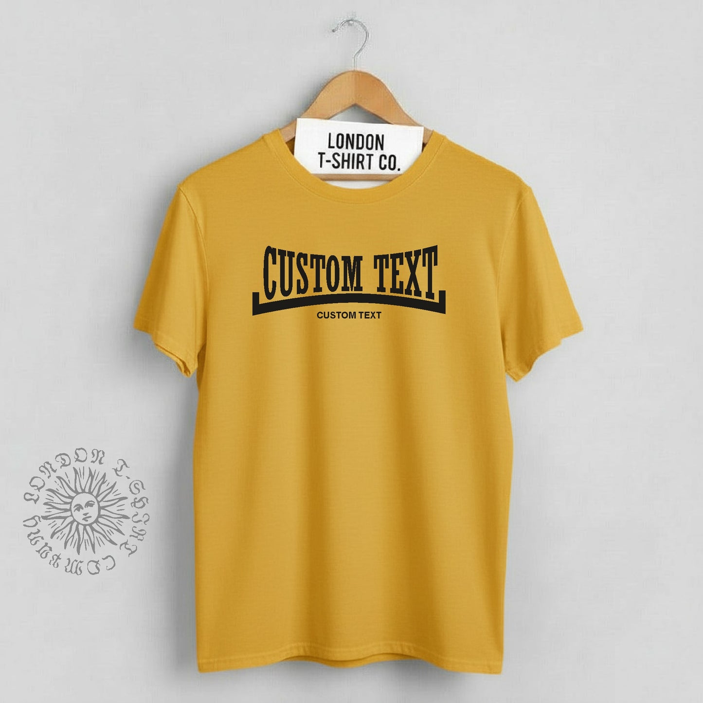 Personalised Custom Print T-Shirt - Souvenir, Football, Retro Boxing Style Logo, Various Colours