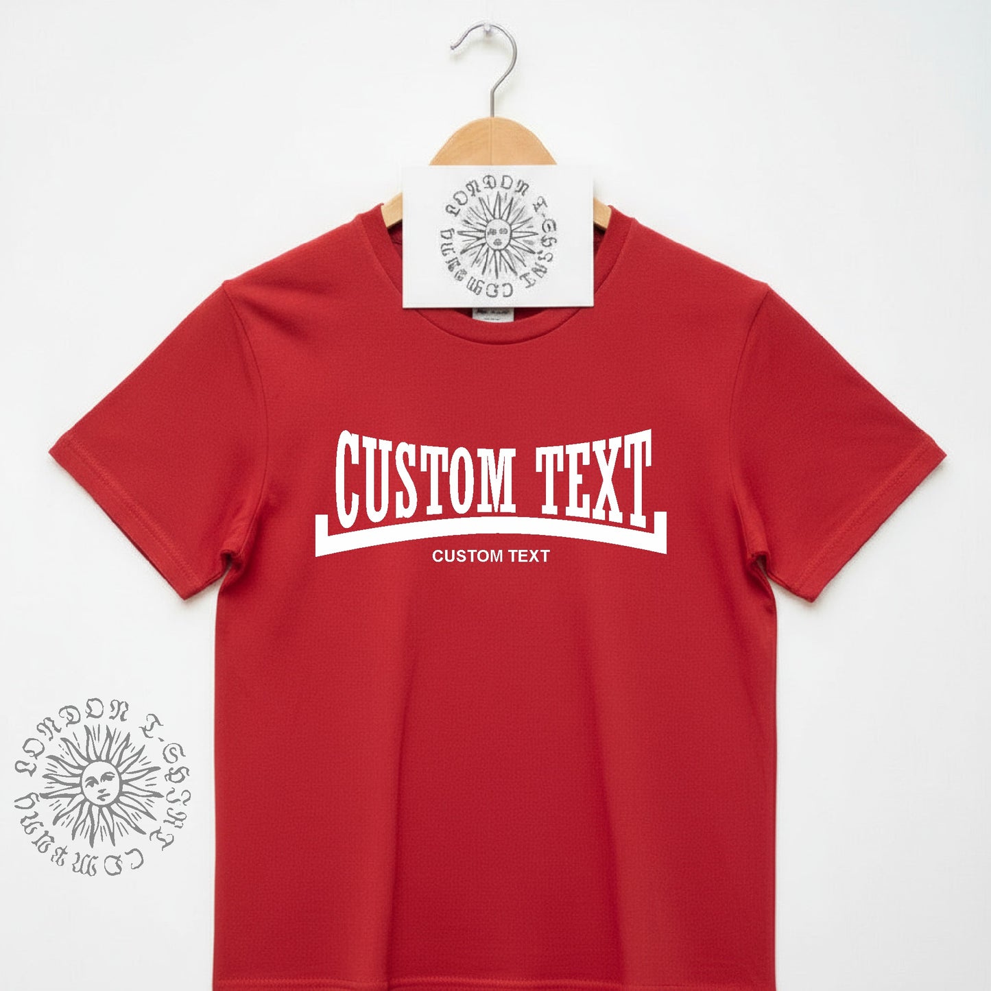 Personalised Custom Print T-Shirt - Souvenir, Football, Retro Boxing Style Logo, Various Colours