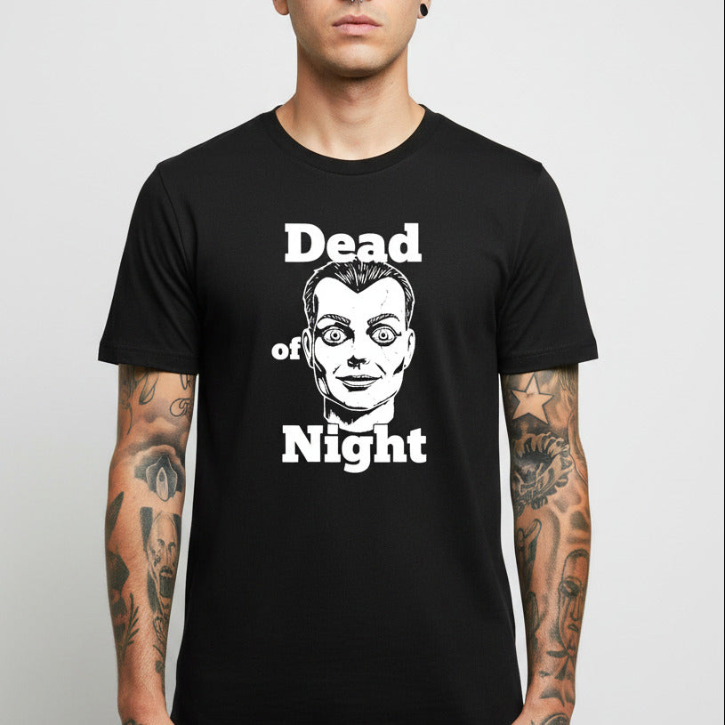 Dead of Night T-Shirt: Retro 1940s Supernatural Horror, Ventriloquist Dummy, S-XXL