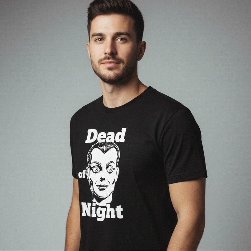 Dead of Night T-Shirt: Retro 1940s Supernatural Horror, Ventriloquist Dummy, S-XXL