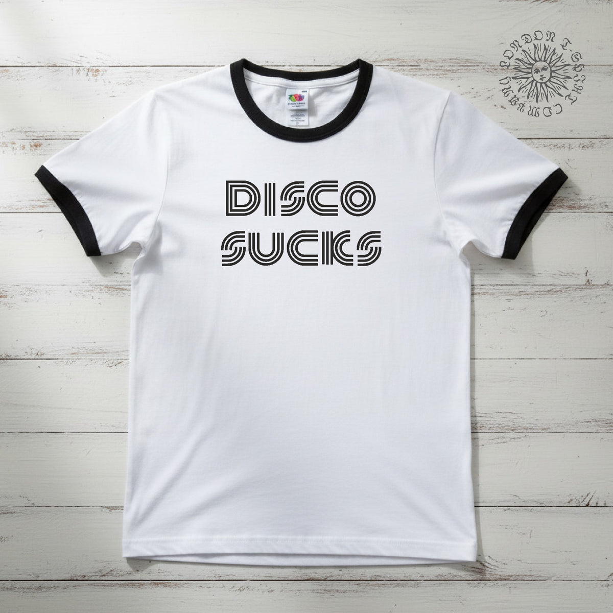 Disco Sucks Ringer T-Shirt - Retro 70's Rocker, Various Colours S-3XL