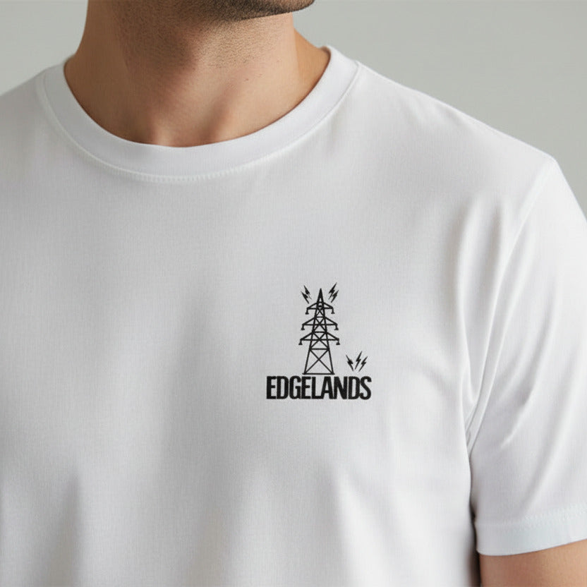 Pylon Pocket Logo T-Shirt 'Edgelands' - Organic Cotton, Psychogeography, Walking Various Colours