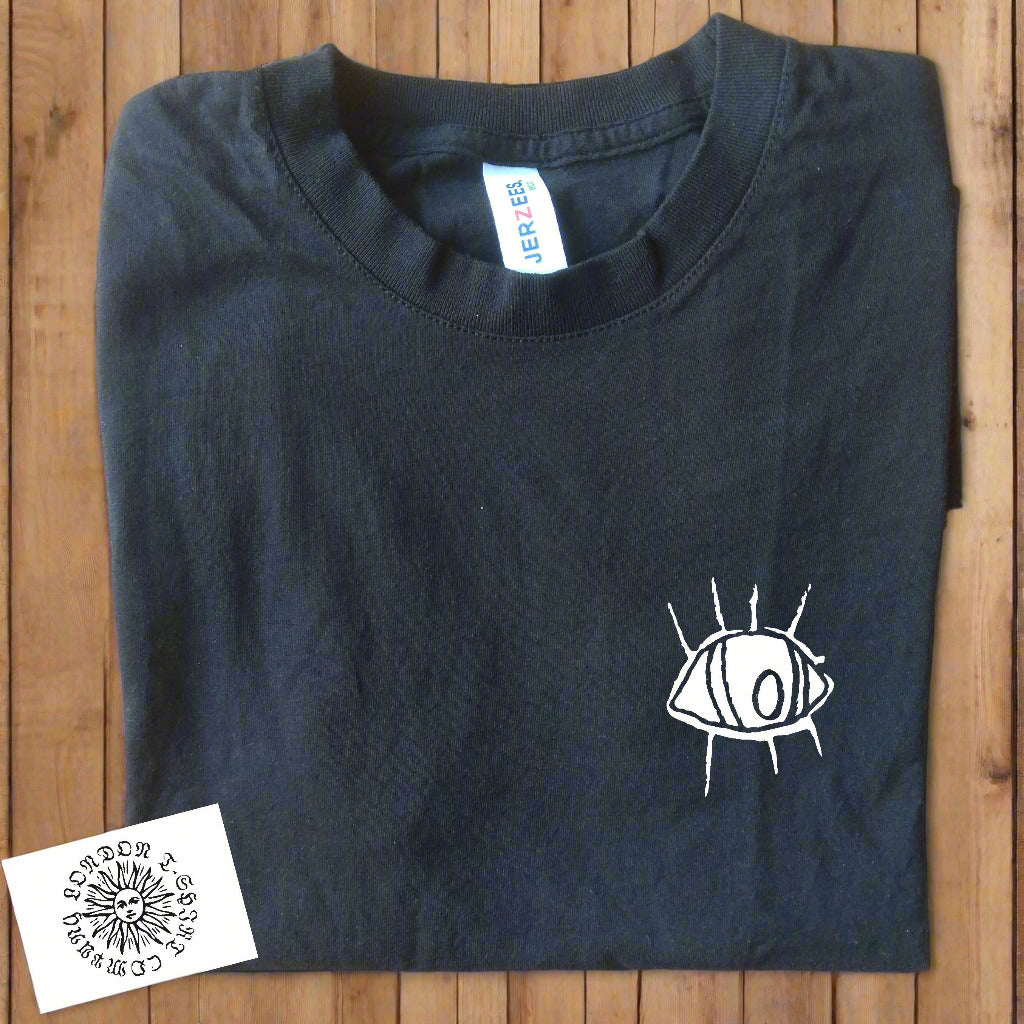 Eye Symbol Pocket Logo T-Shirt - Organic Cotton, Design Taken From A Sketch, Various Colours
