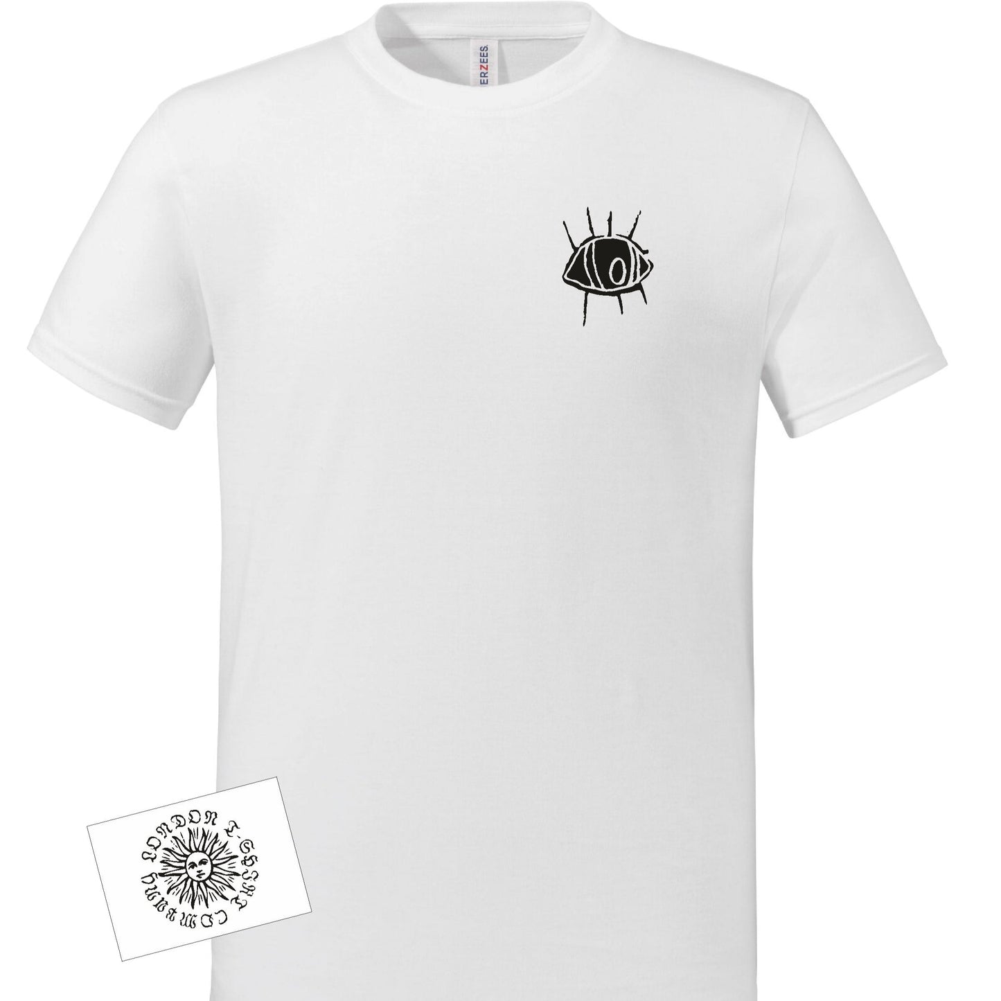 Eye Symbol Pocket Logo T-Shirt - Organic Cotton, Design Taken From A Sketch, Various Colours