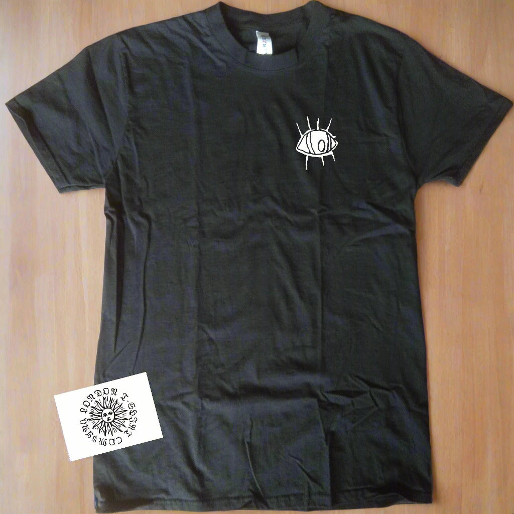 Eye Symbol Pocket Logo T-Shirt - Organic Cotton, Design Taken From A Sketch, Various Colours
