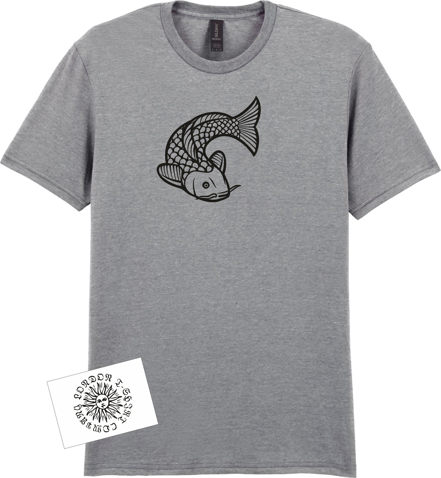 Japanese Koi fish T-Shirt - Tattoo Style, Catfish Mythology Symbol, Various Colours